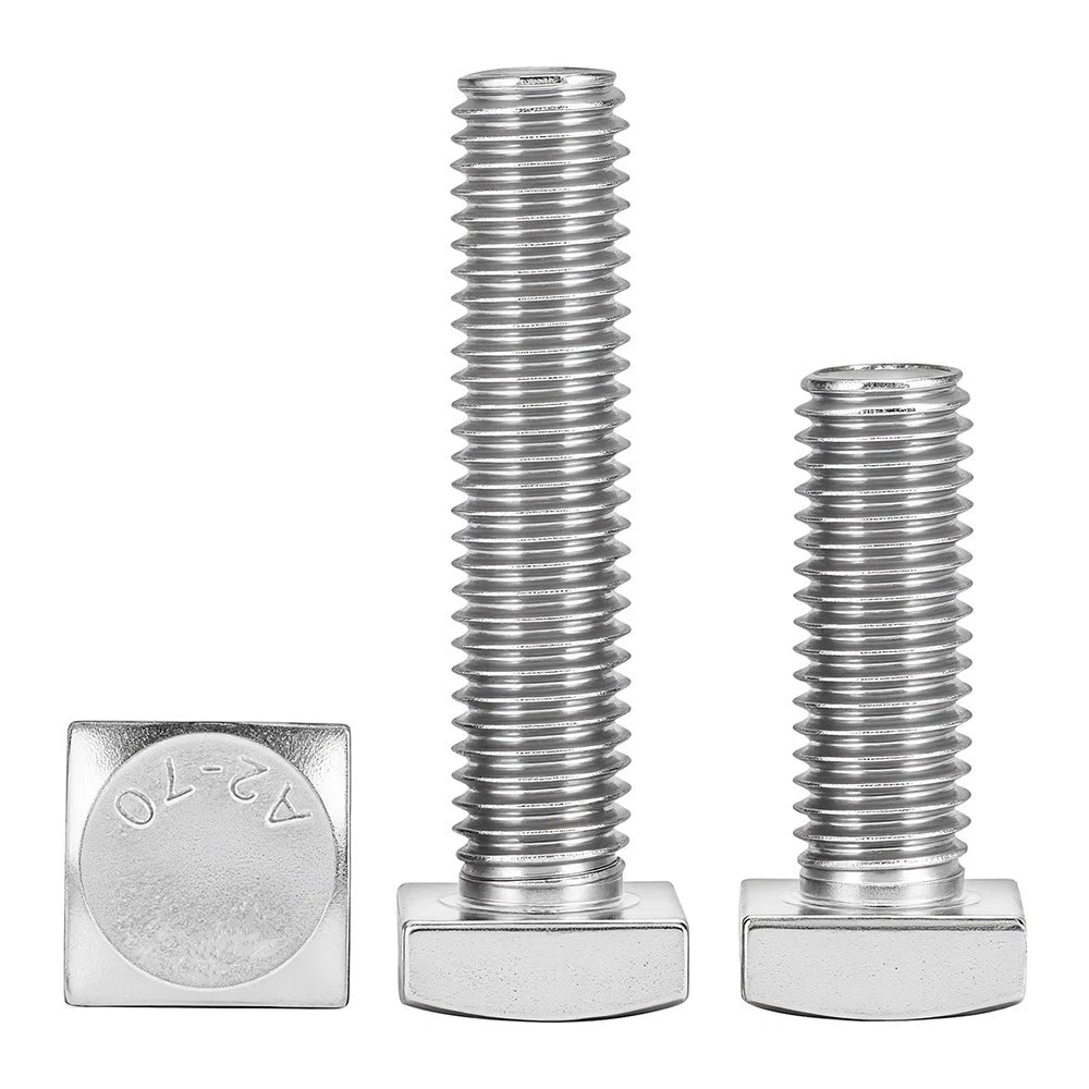 M4 M5 Small Head Square Bolt — 304 Stainless Steel, Multiple Lengths