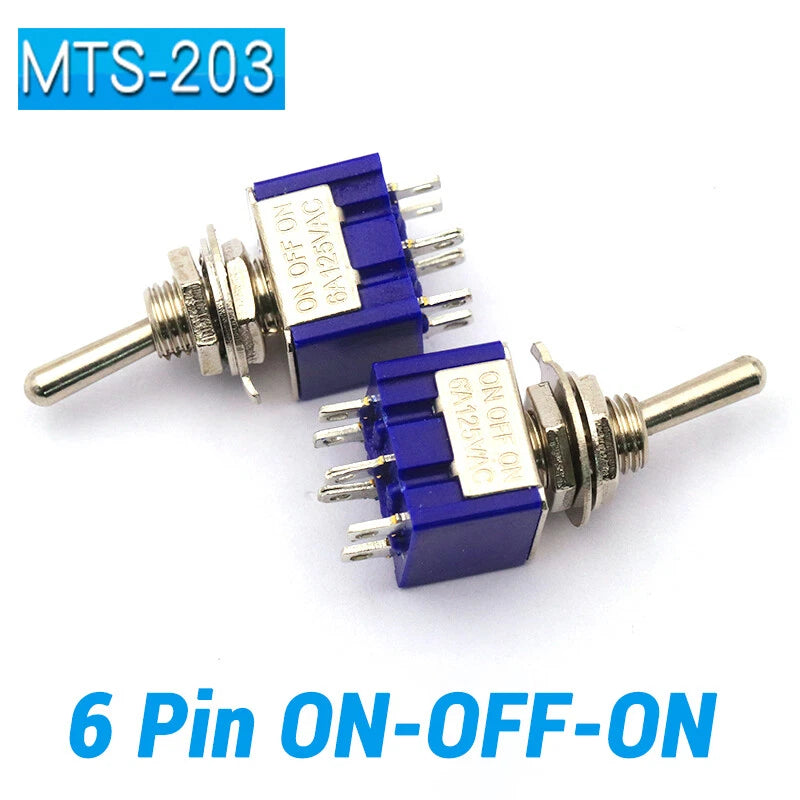 Mini Toggle Switch ON-ON ON-OFF-ON ON-NC Solder Lug 3 6 9 12 Pin | Self-Locking & Momentary