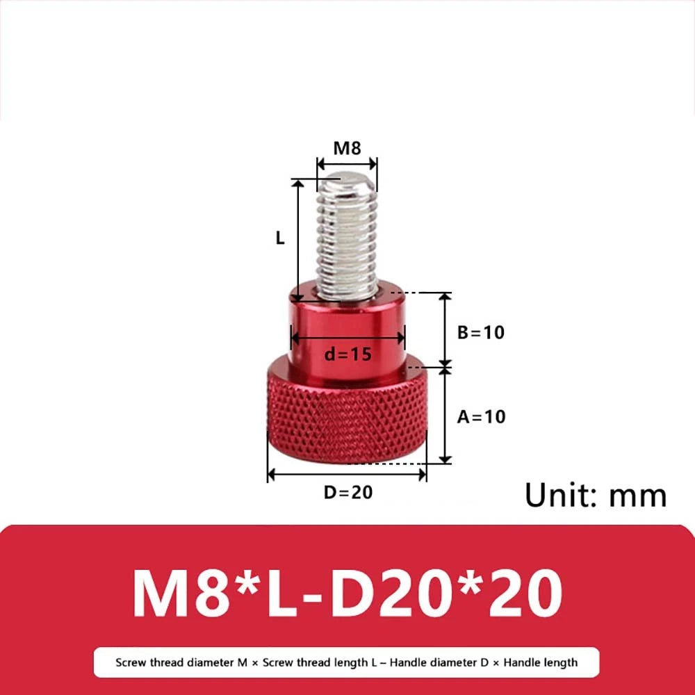 M6 M10 Knurled Thumb Screws Hand Grip Knob Bolt Stainless Steel & Aluminum Alloy