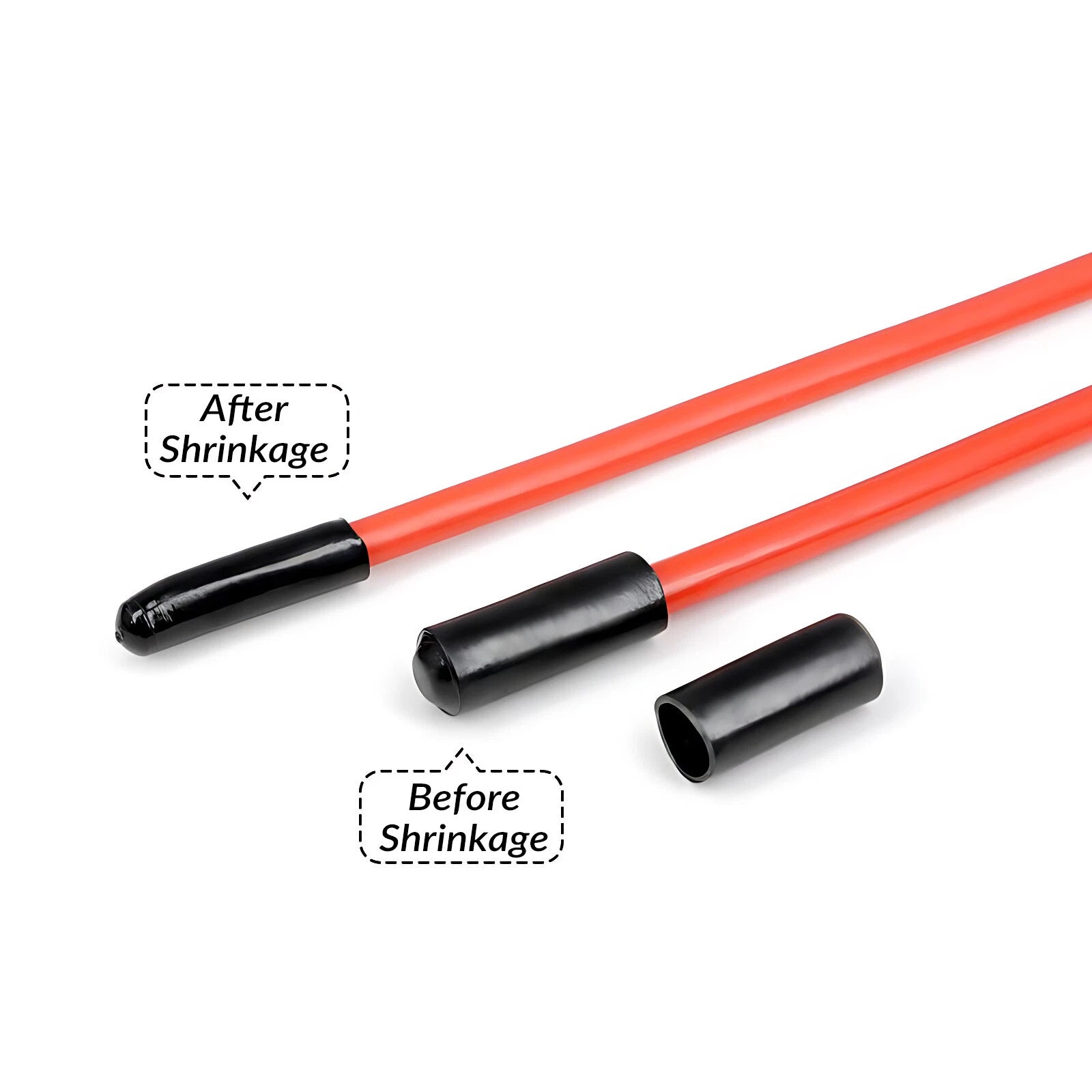 2:1 Adhesive Glue Lined Heat Shrink End Caps — Waterproof Seal, 8–130mm, Black/Red/Green