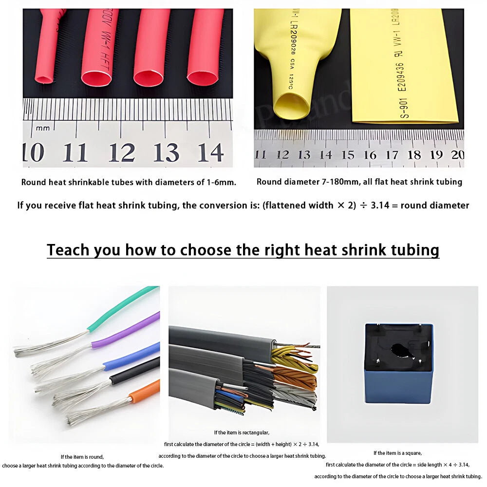 2:1 Heat Shrink Tubing – Electrical Wire Sleeving, 20mm to 35mm, Multiple Colors