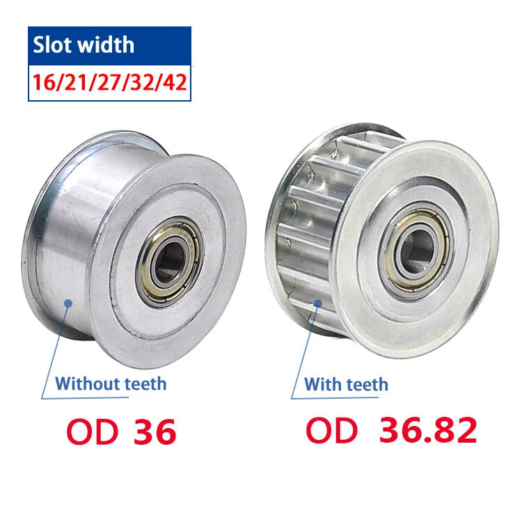 8M Smooth/Toothed Idler Pulley 15T/16T/20T Bore 5mm-15mm Slot 16/21/27/32/42mm