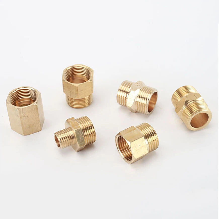M22x1.5 Brass Hex Nipple Pipe Adapter — FM / MM / FF & Reducer Fittings