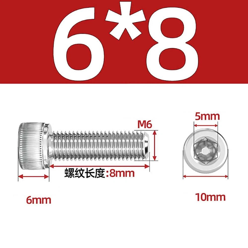 Socket Head Cap Screws – A2 Stainless Steel, M6 to M24, Hex Drive (DIN 912)