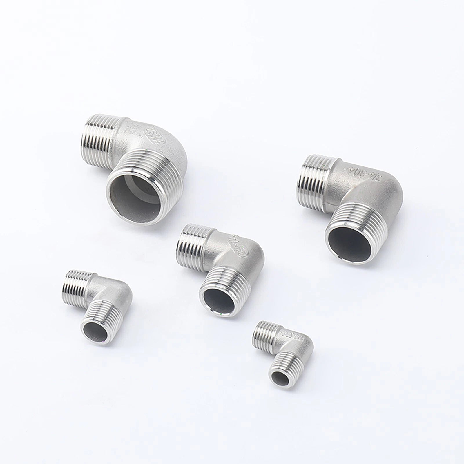 BSP Male to Male 304 Stainless Steel 90° Elbow Pipe Fitting — 1/4" to 2"