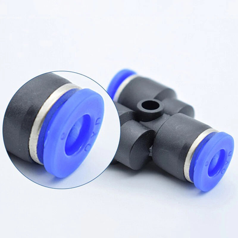 Pneumatic Y Splitter 3-Way Air Hose Fitting — Push-to-Connect, 4mm to 16mm