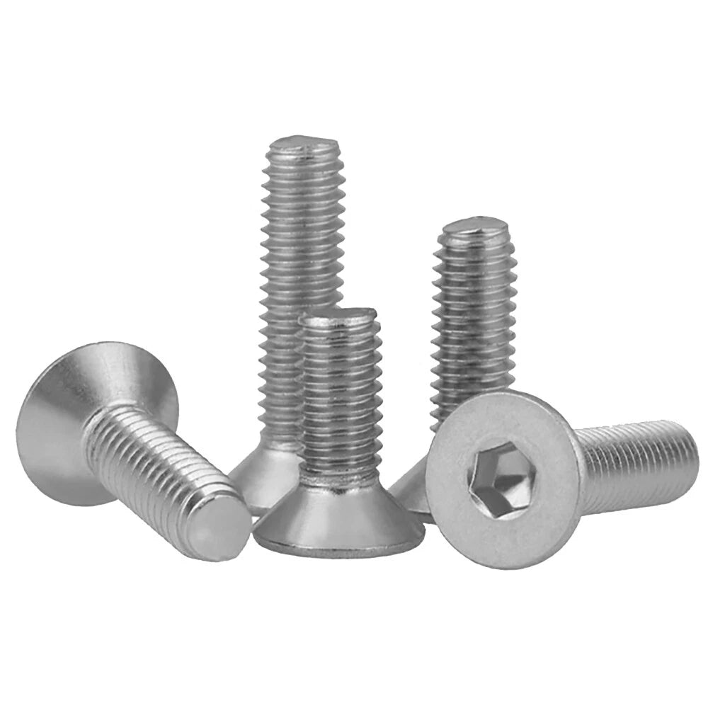 M1.6-M16 A2 Stainless Steel Hex Socket Countersunk Flat Head Screws | 10 PCS