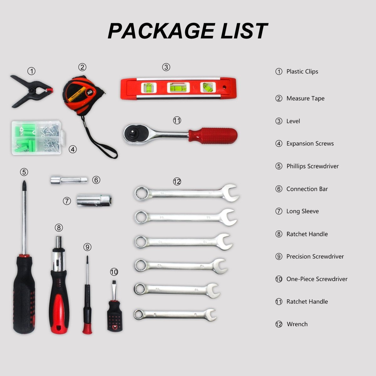Black Hand Tool Box with Tool Set 238Pcs - HomeDIYer