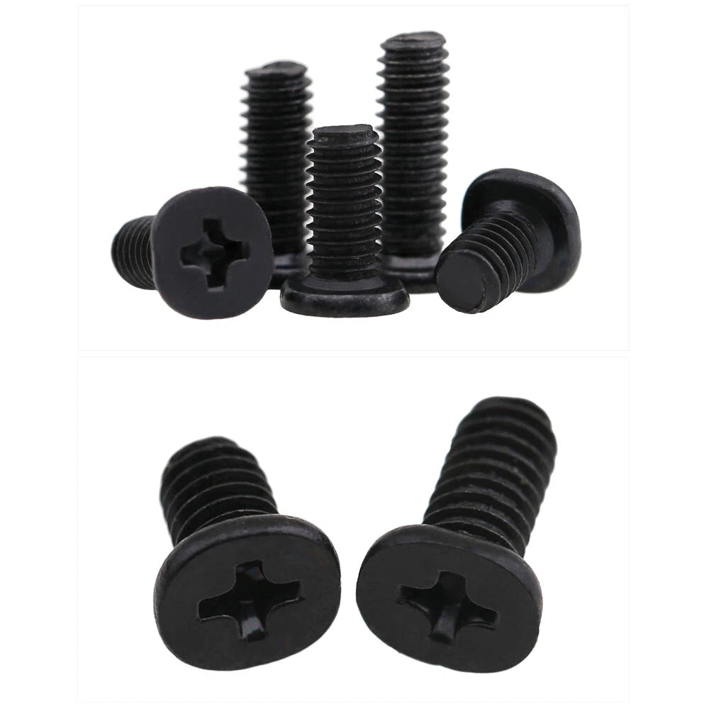 Phillips Flat Head Machine Screws — M2 M2.5 M3 M4, Black Zinc-Plated, Laptop & Electronics