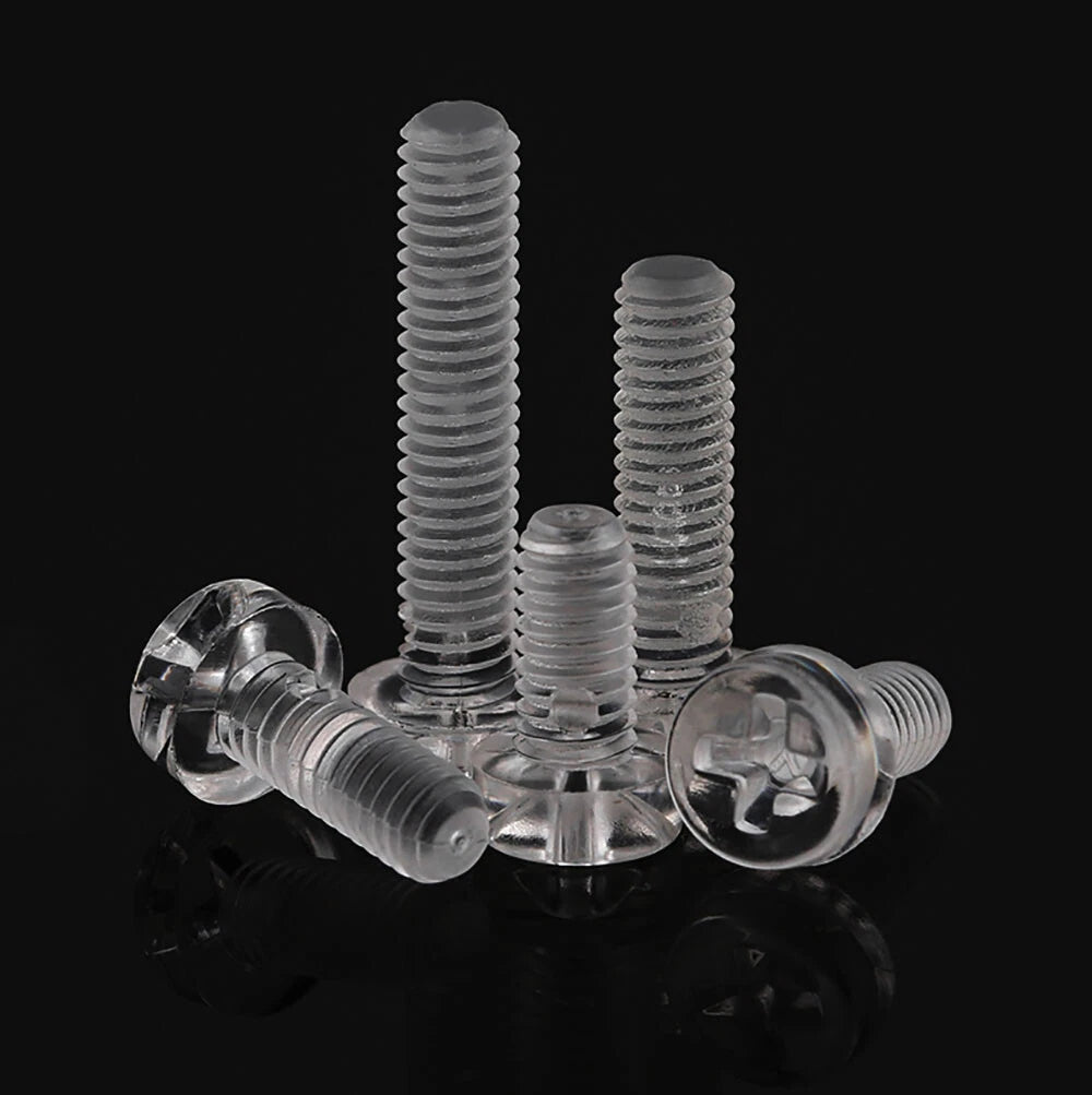 M2-M10 Clear Plastic Phillips Round/Pan Head Machine Screws Cross Screws Hex Nut
