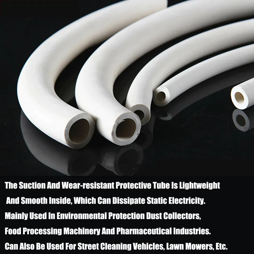 White Rubber Vacuum Tube — Laboratory Hose Pipe, ID 1.5mm–14mm, Multiple Lengths