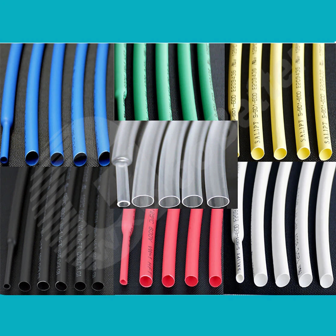 Heat Shrink Tubing 2:1 Ratio — Φ0.6mm to Φ1.5mm, 7 Colors, Polyolefin Wire Sleeving