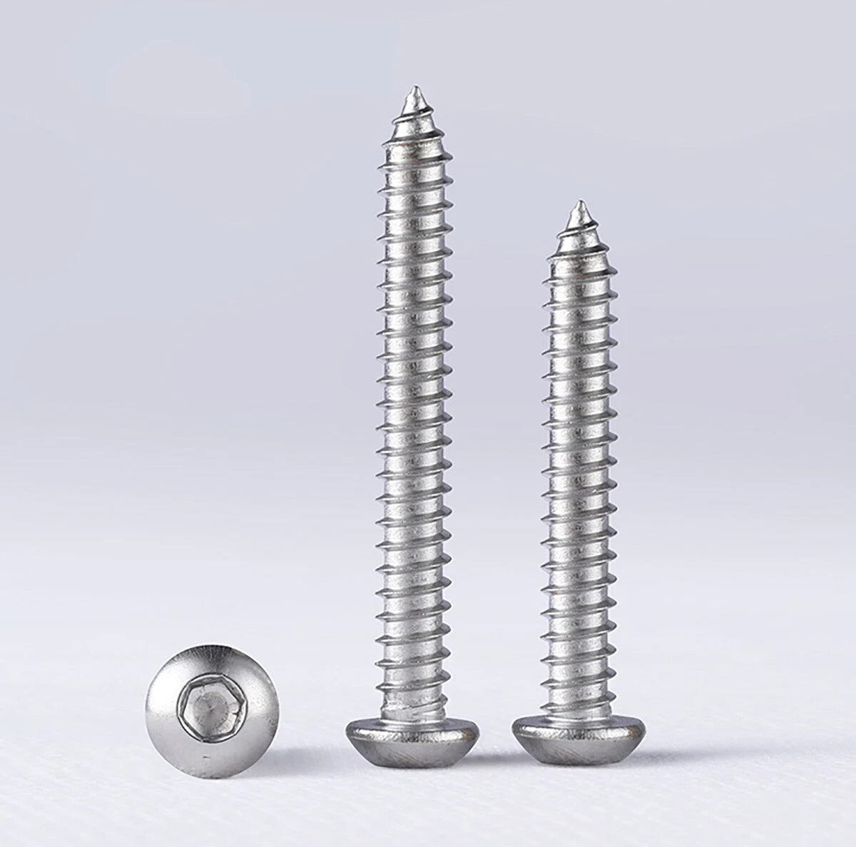M3–M6 Hex Drive Pan Head Self-Tapping Screws – 304 Stainless Steel