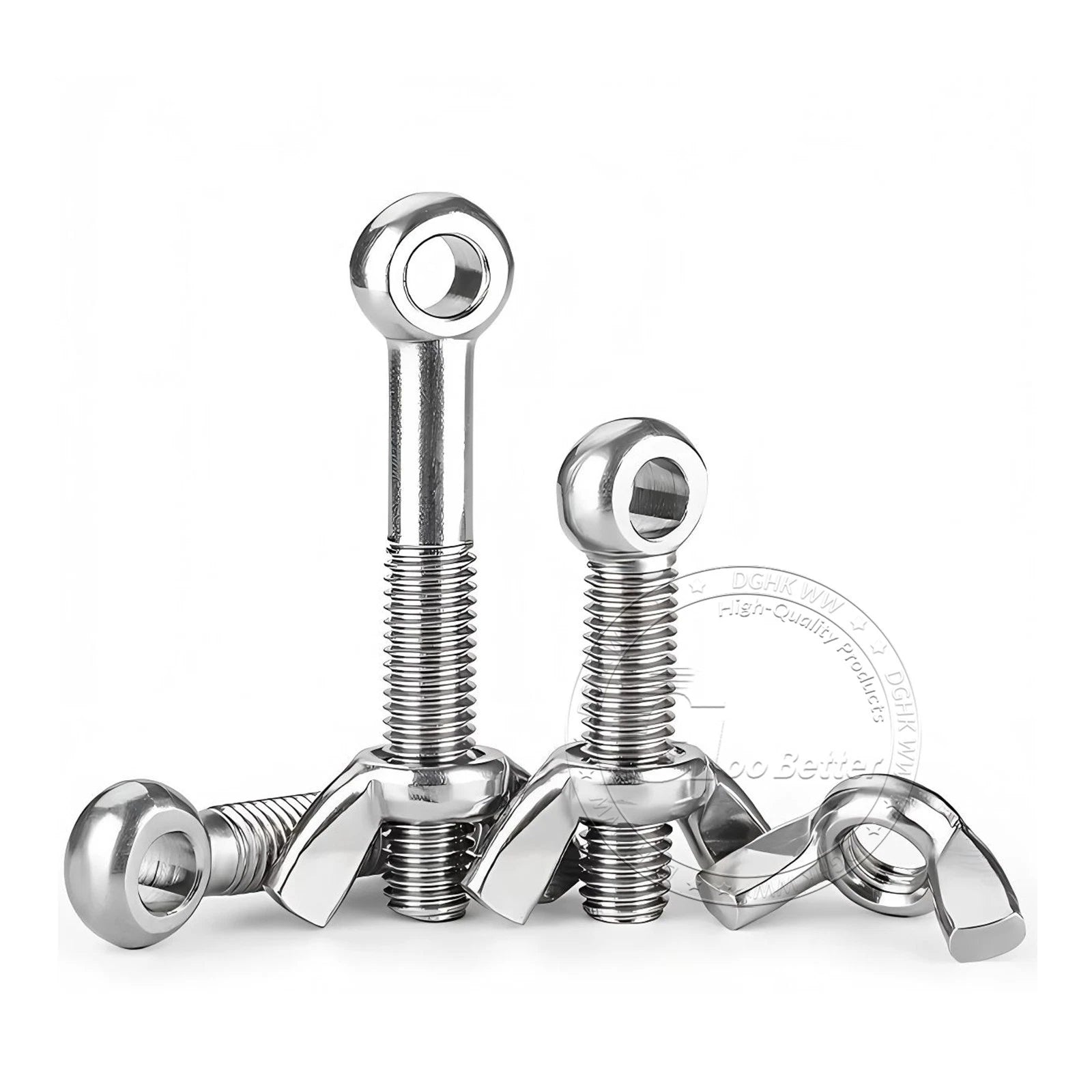 Eye Bolts with Nut — Forged Stainless Steel Threaded Ring Hanging Screws