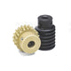 Mod 1.5 Worm Gear Wheel Brass 22 Tooth Worm Shaft Steel C45 Bore 8 mm - 15 mm