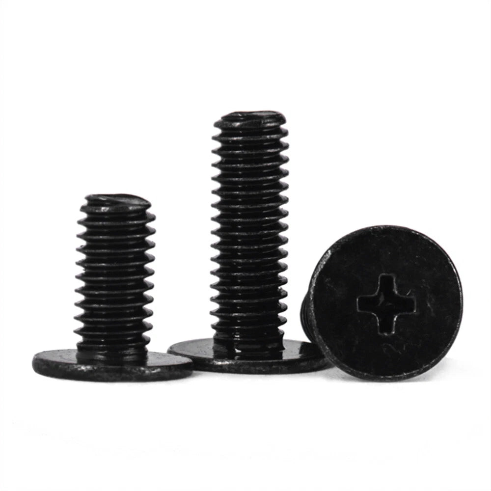M2 M2.5 M3 M4 Black Zinc Phillips Flat Head Screws – Laptop & Notebook Machine Bolts (3–16mm)