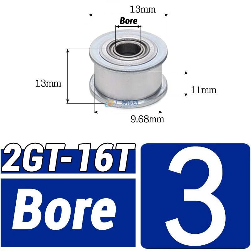 GT2 Timing Belt Pulley 16-100 Teeth 6-10mm Teeth Width Bore 3mm-25mm For 3D