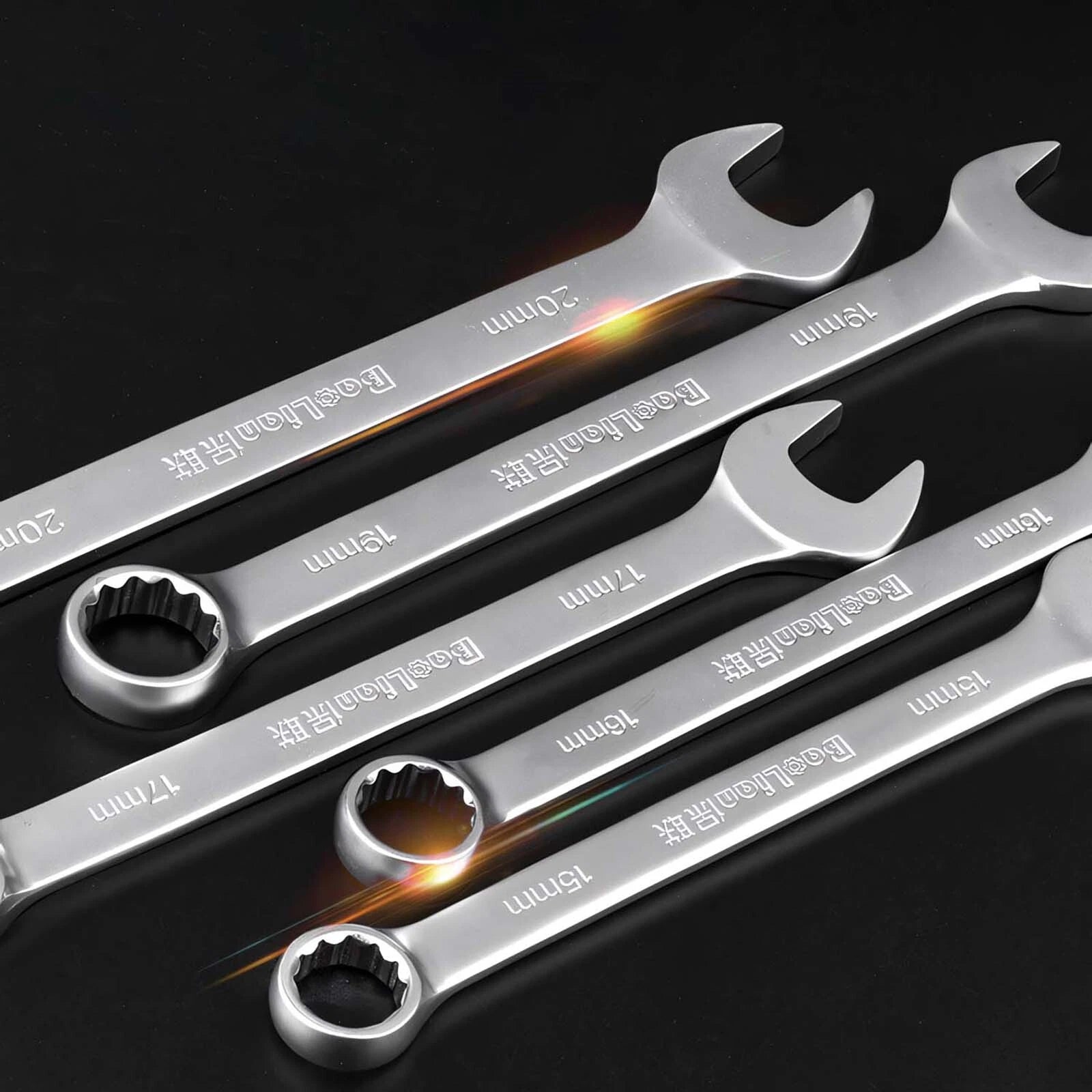 Matt Combination Wrench Set Ignition Spanner Steel Tools Metric SAE 6MM-50MM
