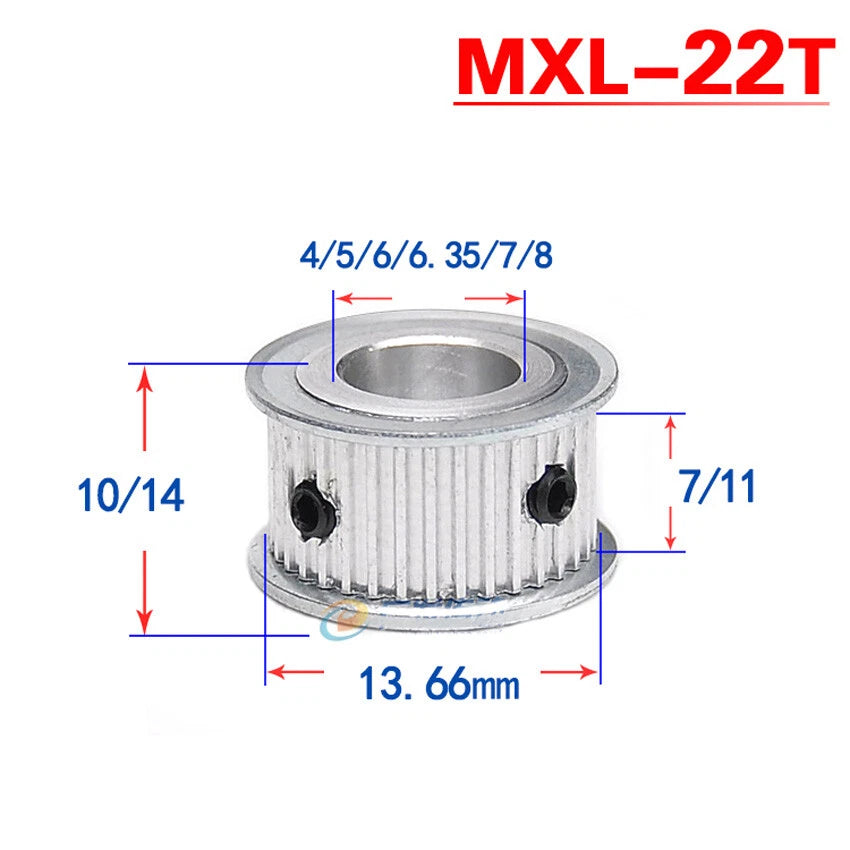MXL 20T-60T Timing Belts Pulley Pitch 2.032mm AF-type CNC Drive Width 7mm 11mm