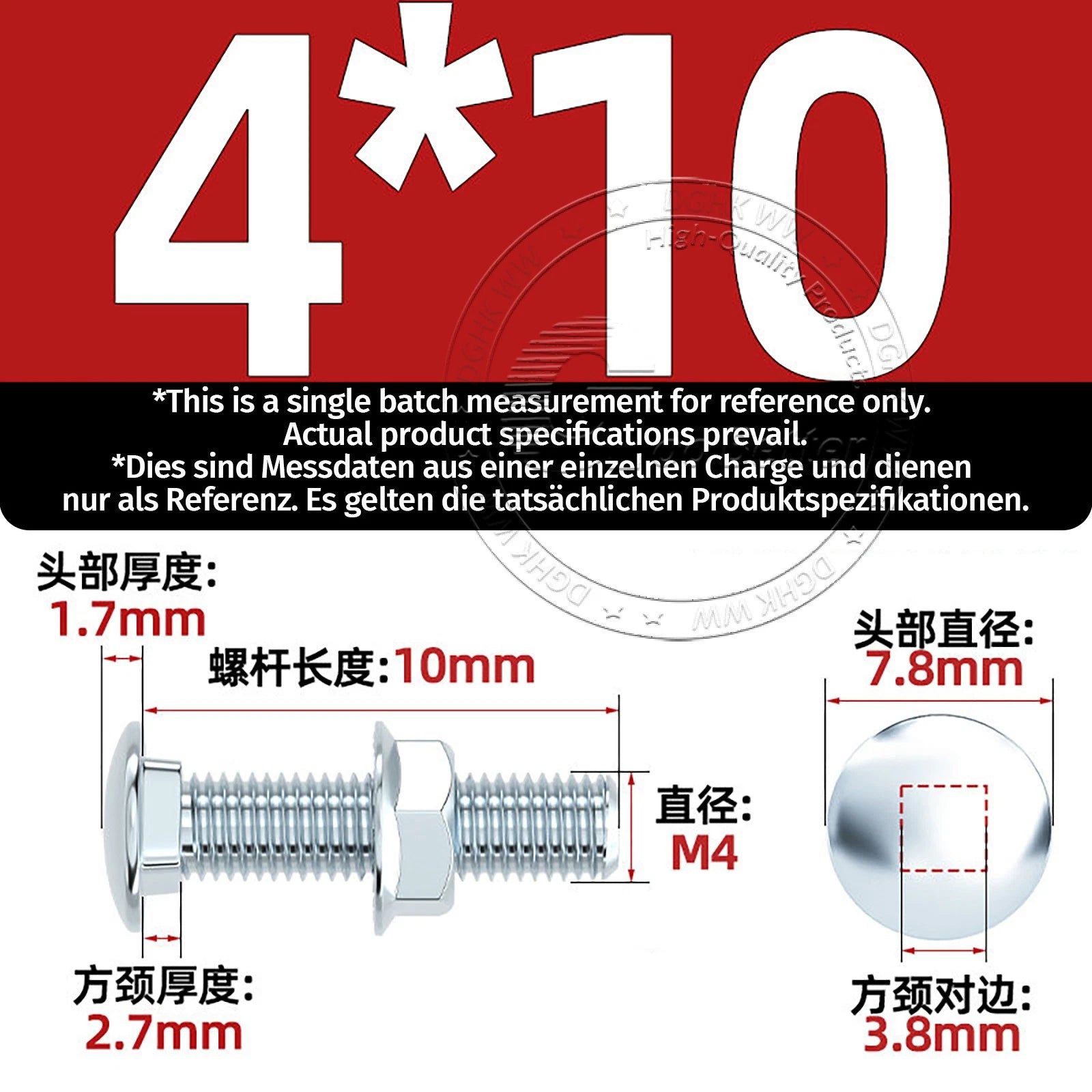 M4–M12 Cup Square Carriage Bolts with Hex Full Nuts | Zinc Plated | Sets of 2–50