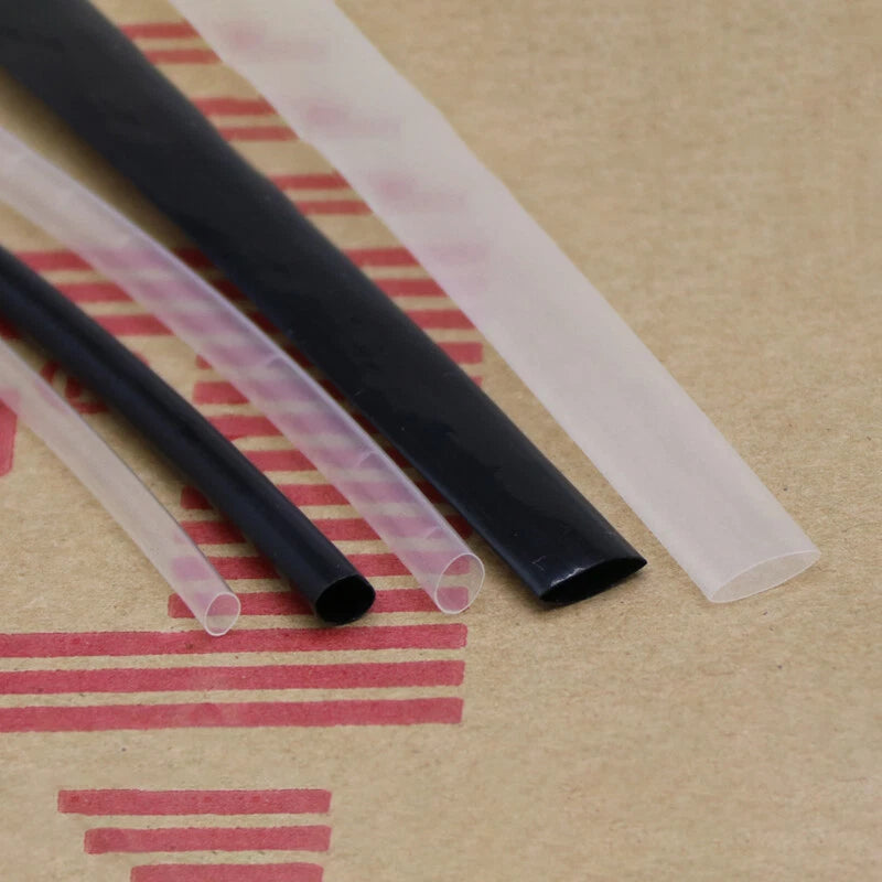 PVDF Heat Shrink Tubing 2:1 Ratio — φ0.8mm to φ25.4mm, 175°C Rated, Black & Transparent