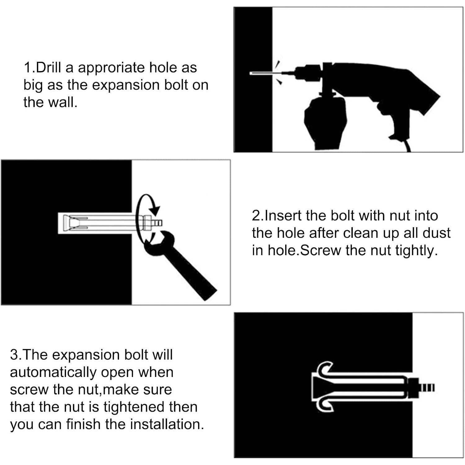 Concrete Eye Bolt Expansion Anchors — M6 M8 M10 M12 Hook Bolts for Concrete Walls