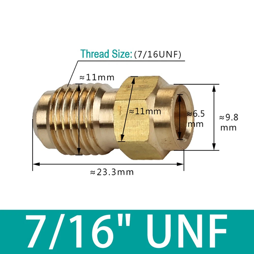 Brass Single Flare Fitting for Copper Refrigeration Tube — UNF Thread