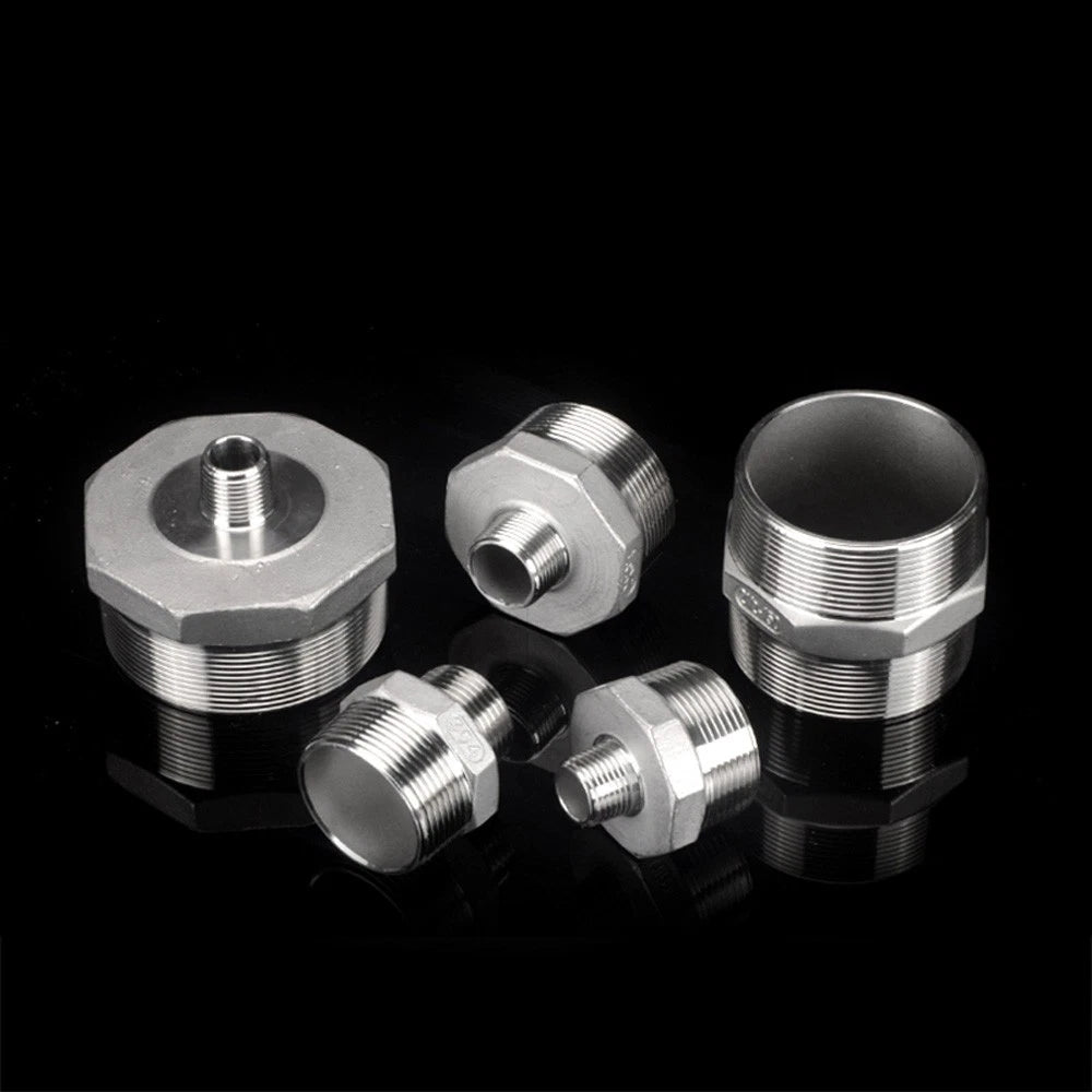 Stainless Steel Threaded Pipe Reducer Nipple — BSP Male to Male Fitting