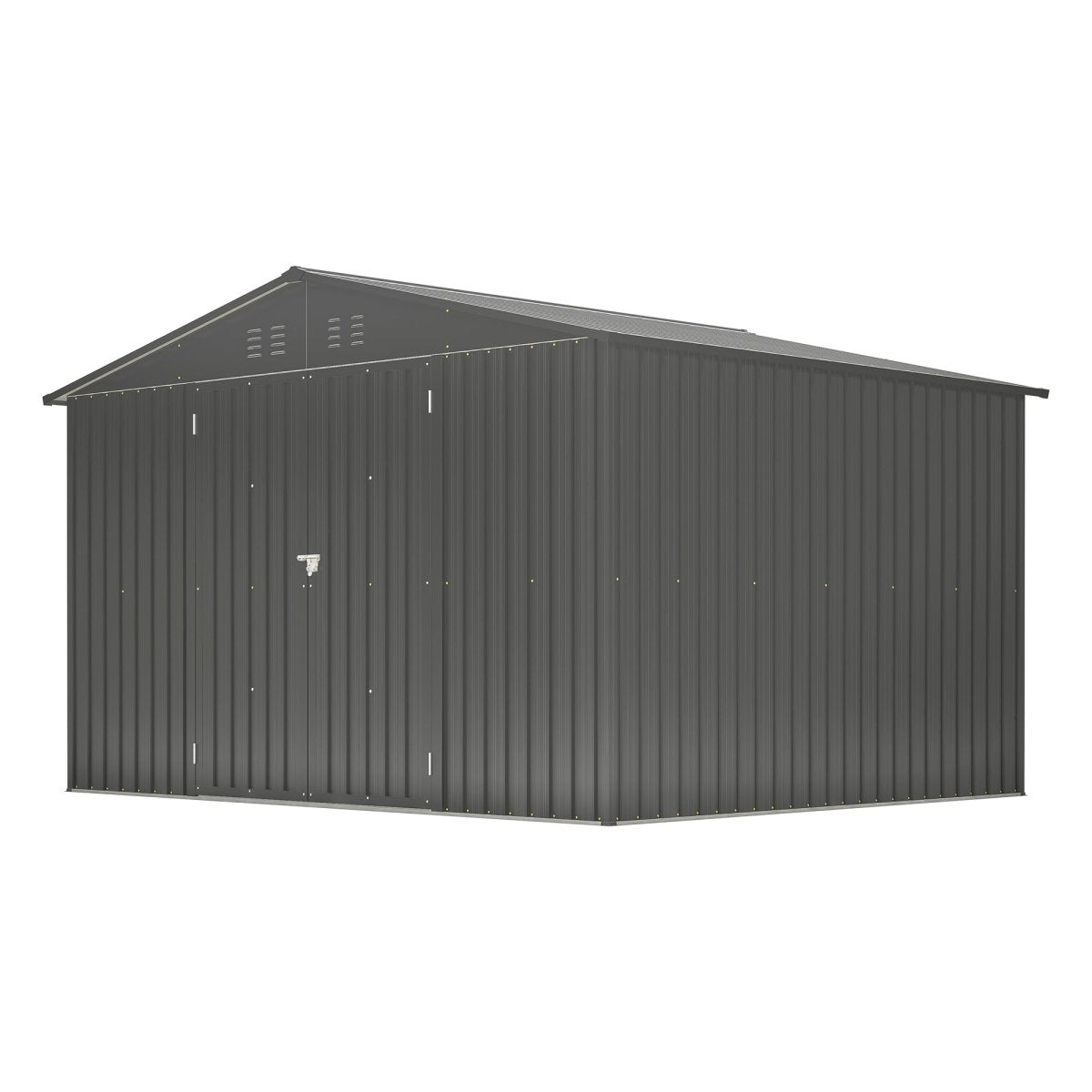 10X8 FT Outdoor Storage Shed, All Weather Metal Sheds with Lockable Doors, Tool Shed for Garden, Patio, Backyard, Lawn, Black - HomeDIYer