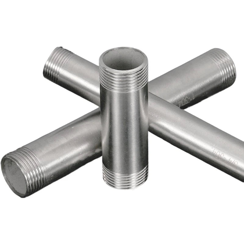 304 Stainless Steel Threaded Pipe Fittings — 1/2" NPT Nipples, Elbows, Tee & Caps
