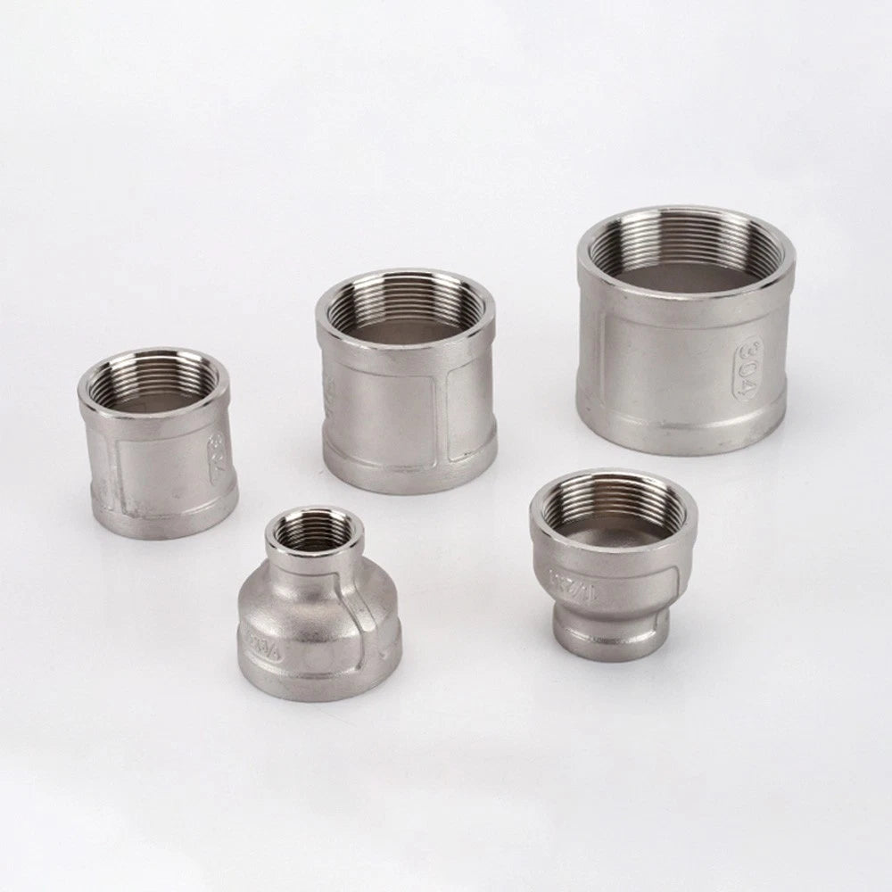 BSP Female Threaded Pipe Reducer Coupling — Stainless Steel A2, 1/2" to 4"