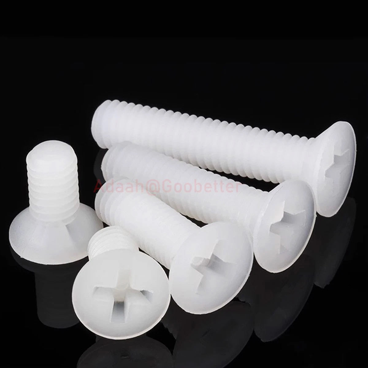 White Plastic Phillips Flat Head Machine Screws — M2.5 to M8, Multiple Lengths - HomeDIYer