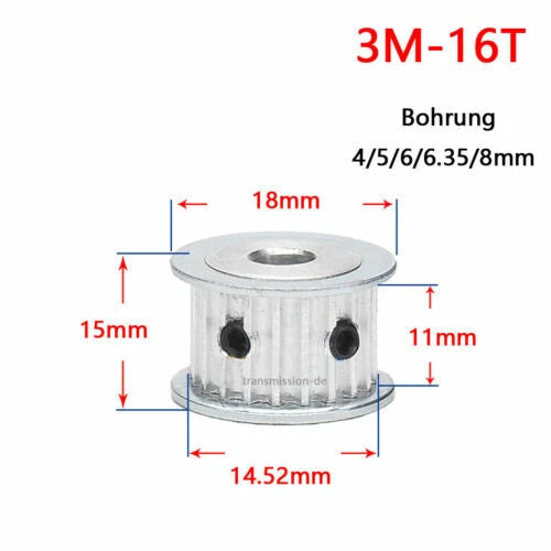 Timing Belt Pulley 3M 12T - 60T Synchronous Wheel for width 10 mm Timing Belts