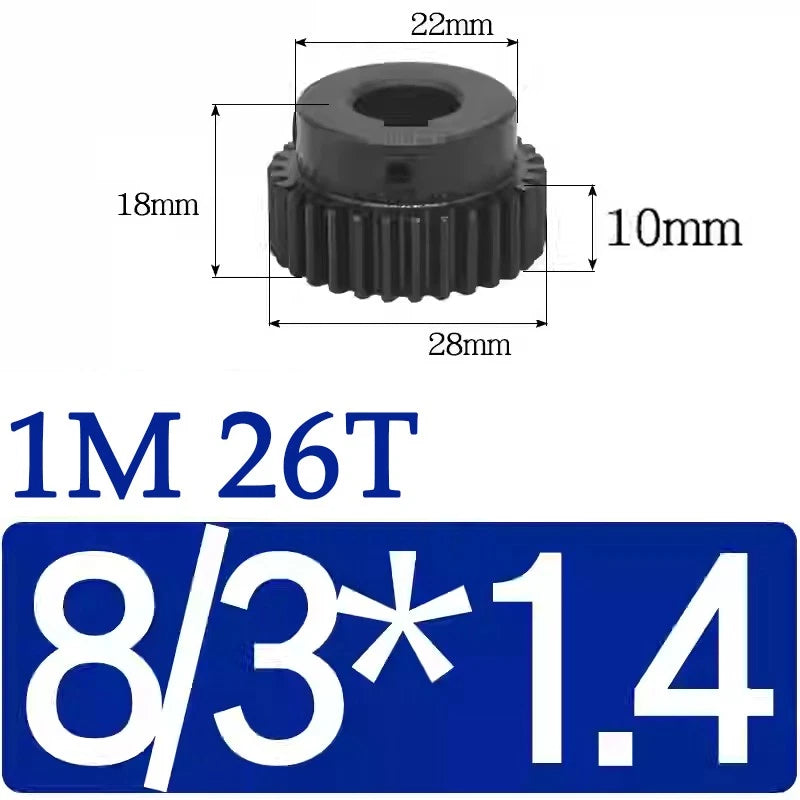Spur Gears 1 Mod Transmission Gear With Step 45# Steel Pinion Motor Gear 10T~29T