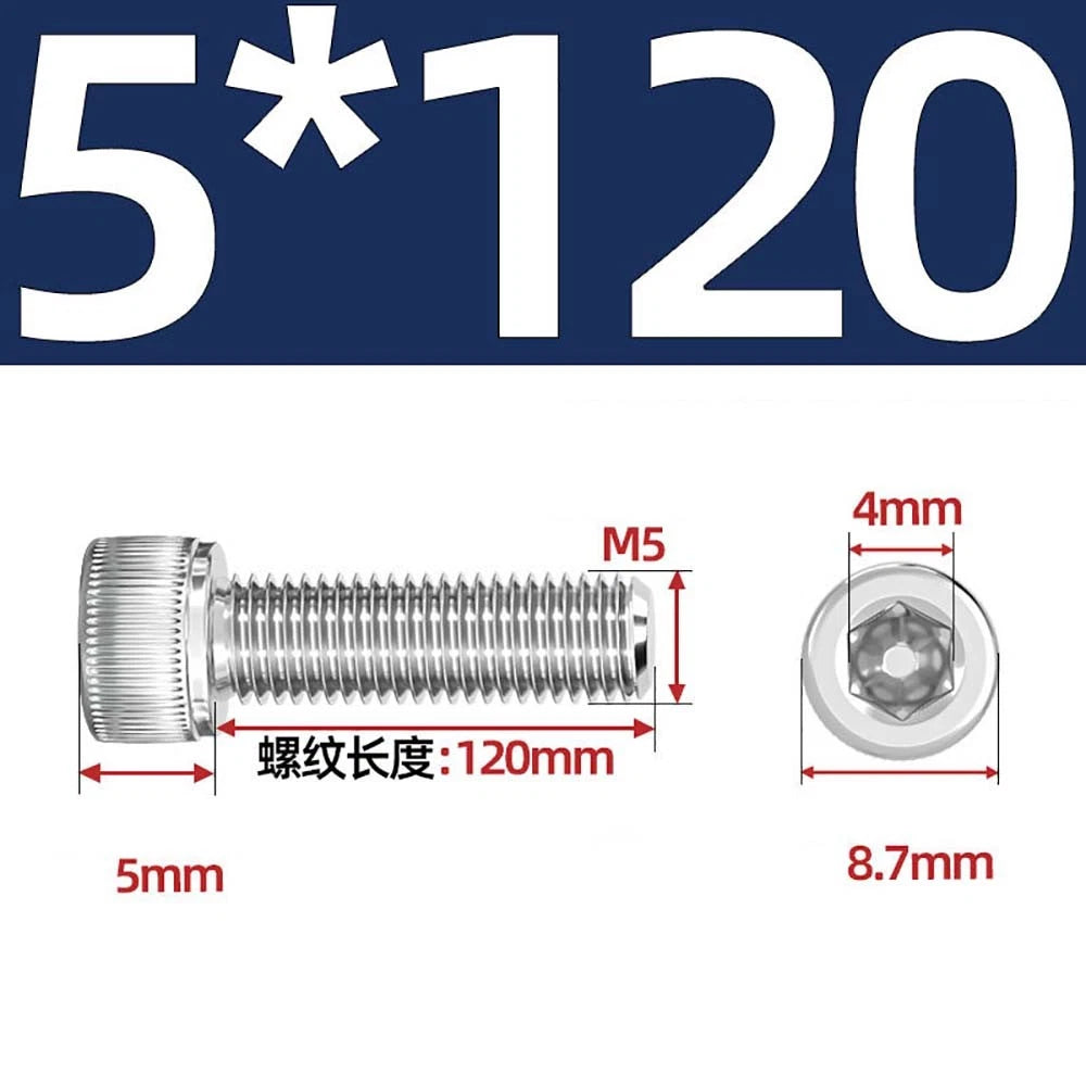 M3 M4 M5 Socket Head Cap Screws – A2 Stainless Steel, High Strength & Corrosion Resistant
