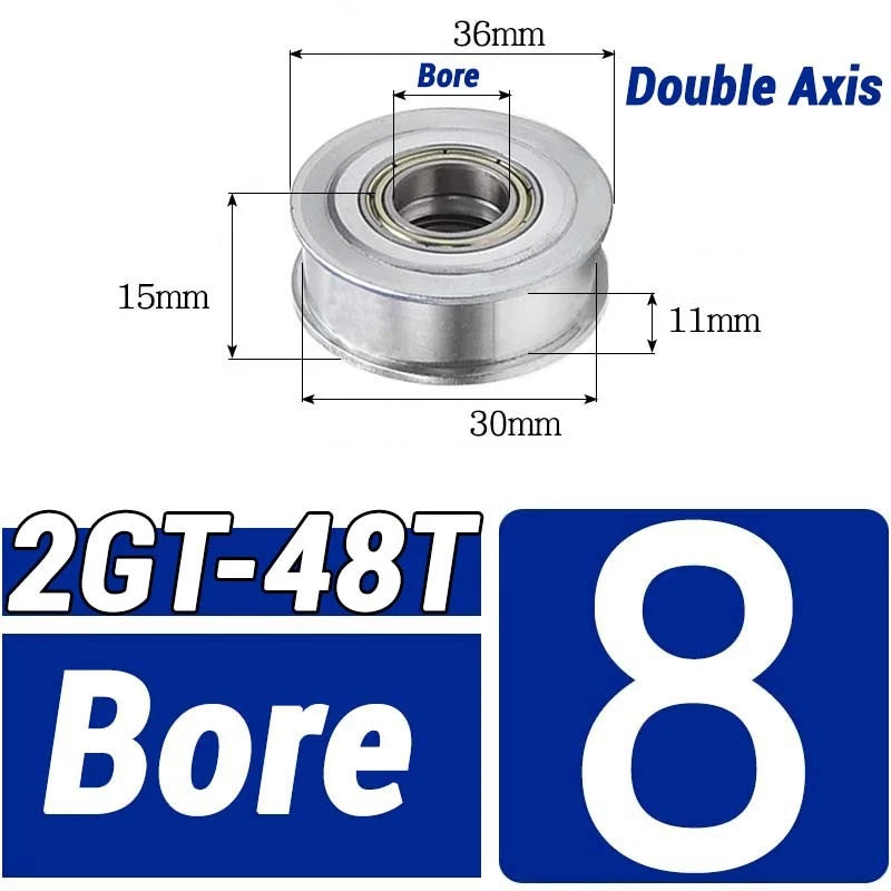 GT2 Timing Belt Pulley 16-100 Teeth 6-10mm Teeth Width Bore 3mm-25mm For 3D