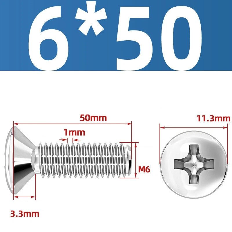 Phillips Oval Head Machine Screws Stainless Steel — M1.6 to M10, All Sizes - HomeDIYer
