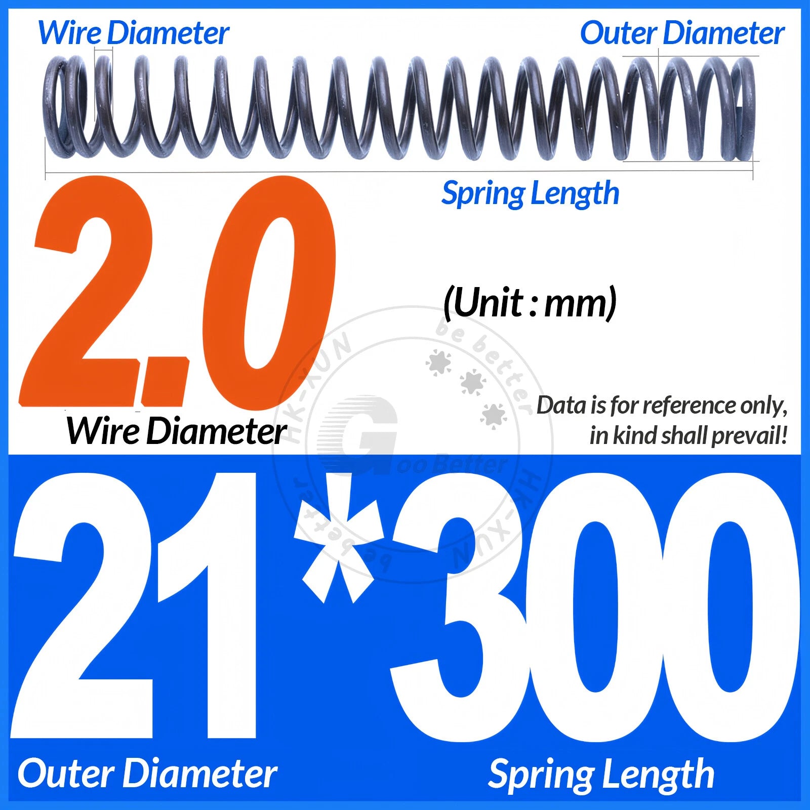 Length 305mm Compression Spring Pressure Springs OD 3-60mm Wire Dia 0.3mm-6.0mm