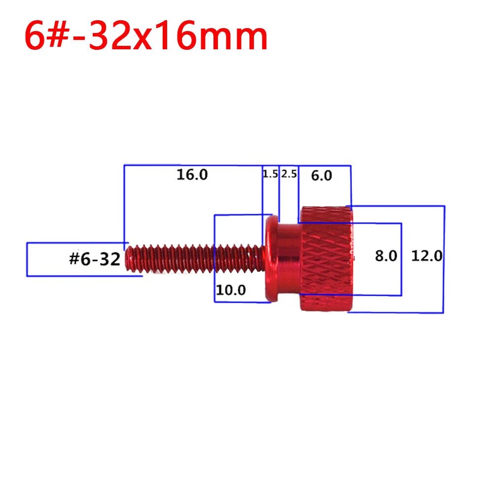 UNC 6 - 32 Aluminum Knurled Thumb Screws – High - Head Hand - Grip Bolts for PC Case & DIY - HomeDIYer