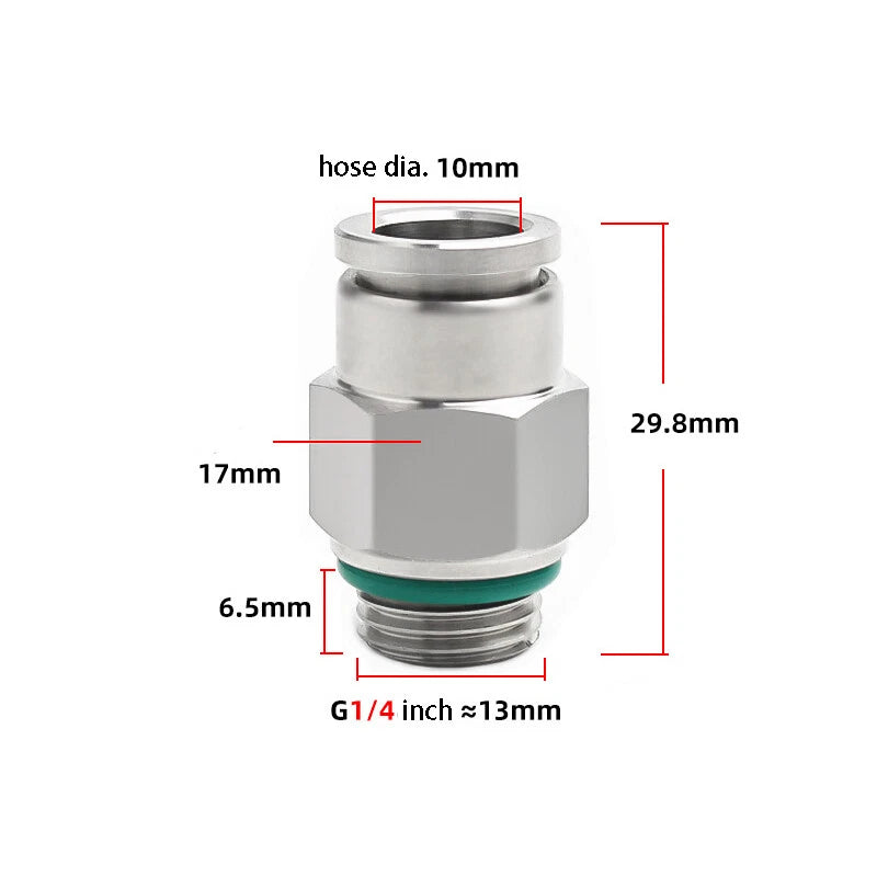 304 Stainless Steel Compression Fitting Female Straight Coupling Connector