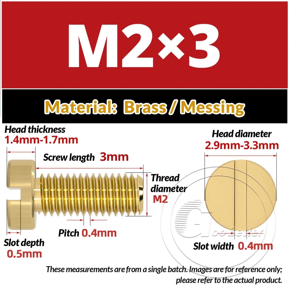 Brass Slotted Pan Head Machine Screws — M2 to M10, Multiple Lengths - HomeDIYer