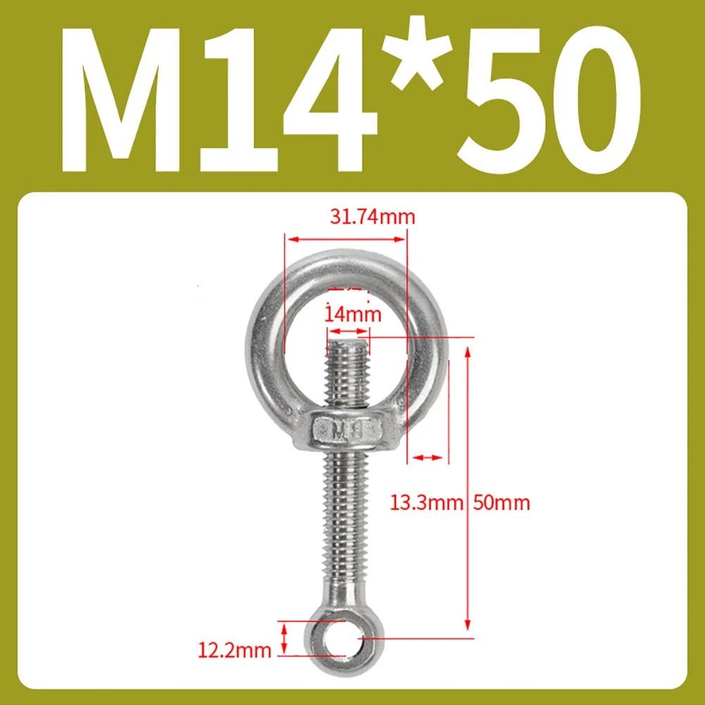 M14–M24 Lifting Eye Bolt & Eye Nut Set | 304 Stainless Steel | 50–200mm - HomeDIYer