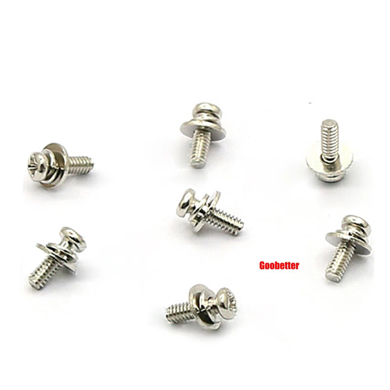 M2 M2.6 M3 M4 Phillips Pan Head Machine Screws with Washer Set – Carbon Steel, Multiple Finishes