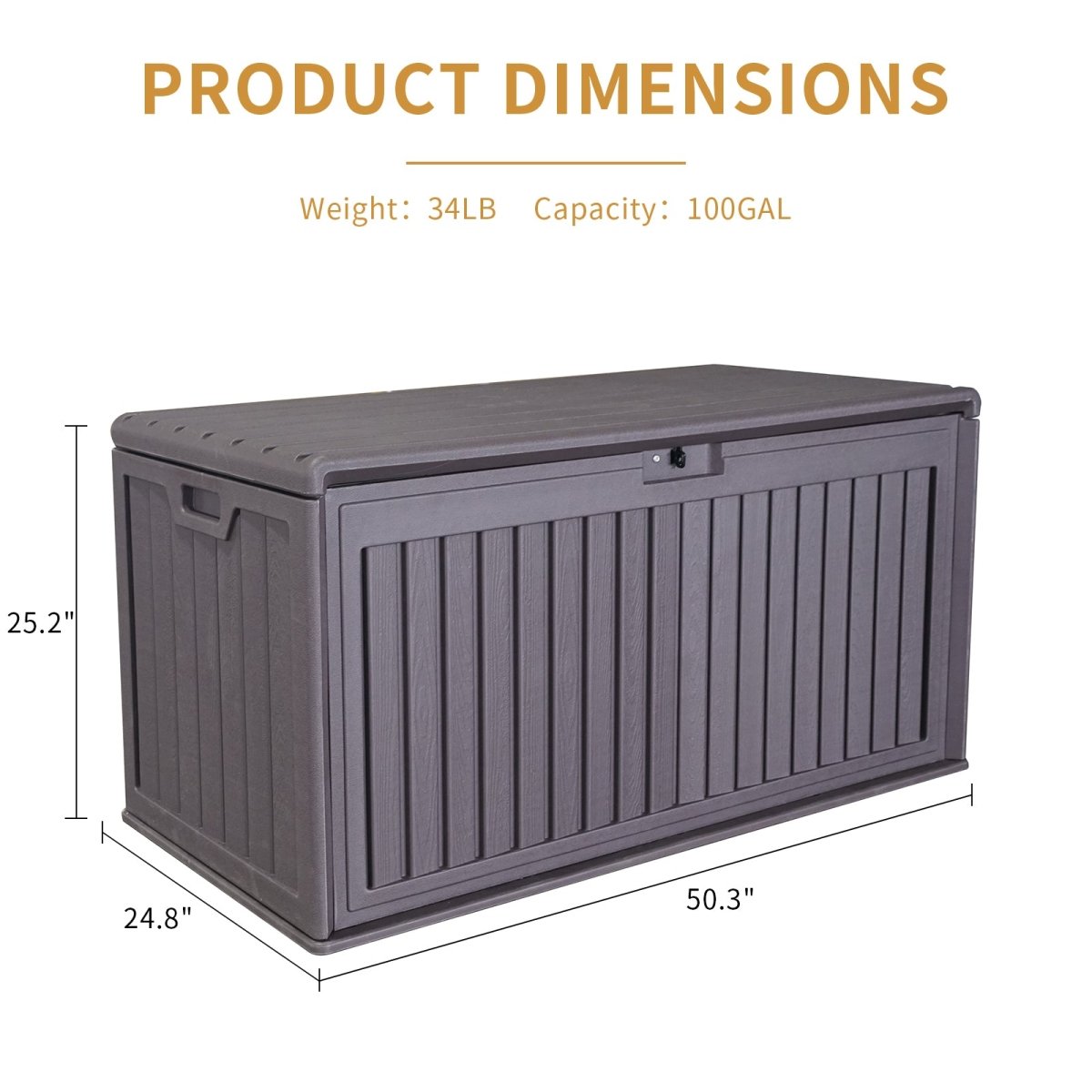 100 - Gallon Resin Deck Box with Lockable Lid | Waterproof Outdoor Storage Bench - HomeDIYer