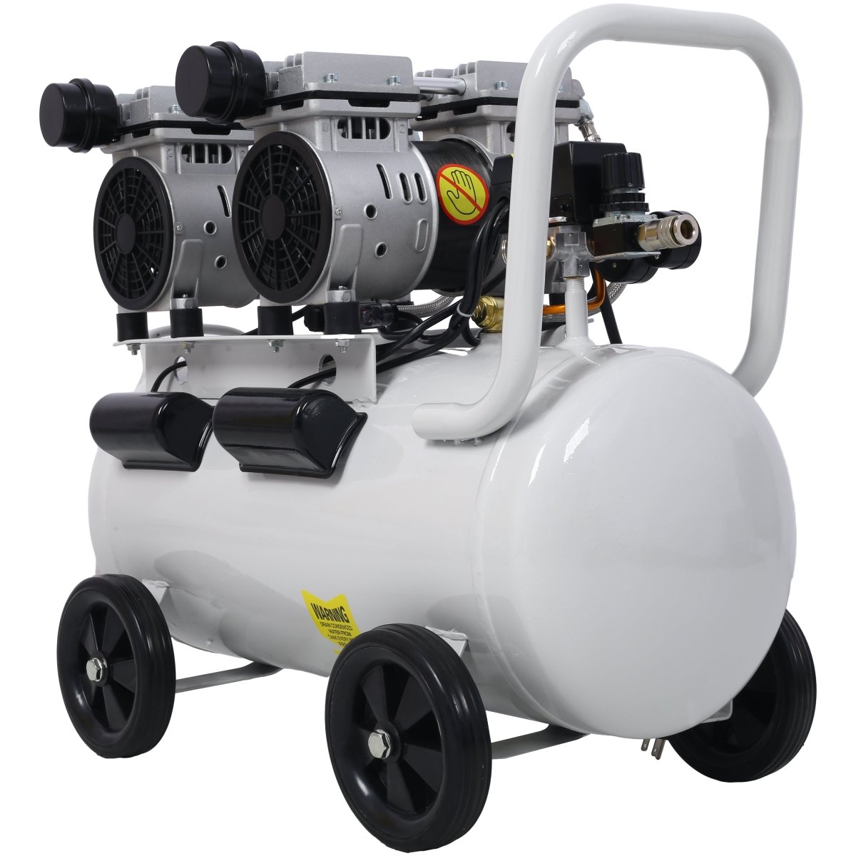 2.5 HP Silent Air Compressor 13 Gallon, Oil - Free, Electric Shop Air Compressor Portable,Lightweight with Wheels, 70 dBA Noise Level, with Automatic Drain Valve,Light Gray - HomeDIYer