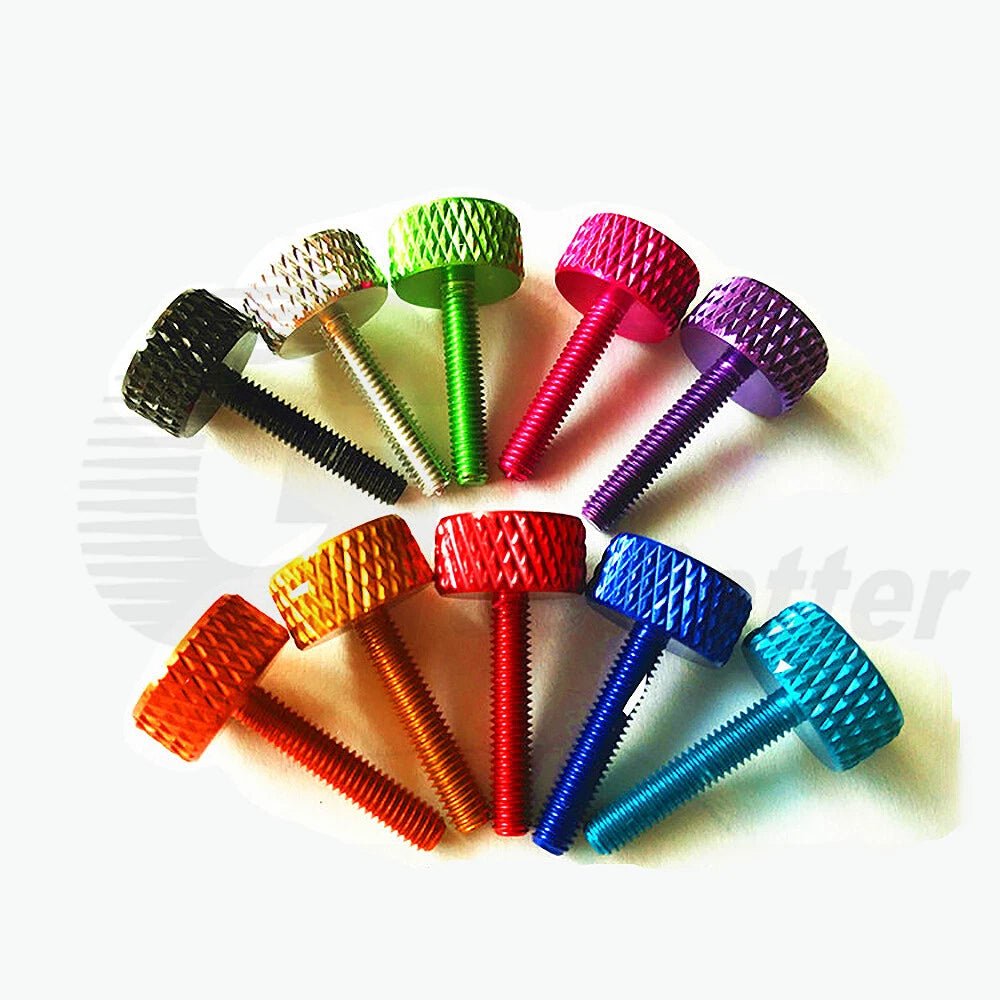 M3 Aluminum Knurled Thumb Screws – 5‑Pack, 5–50mm, Anodized 10 Colors, Hand Grip Bolts - HomeDIYer
