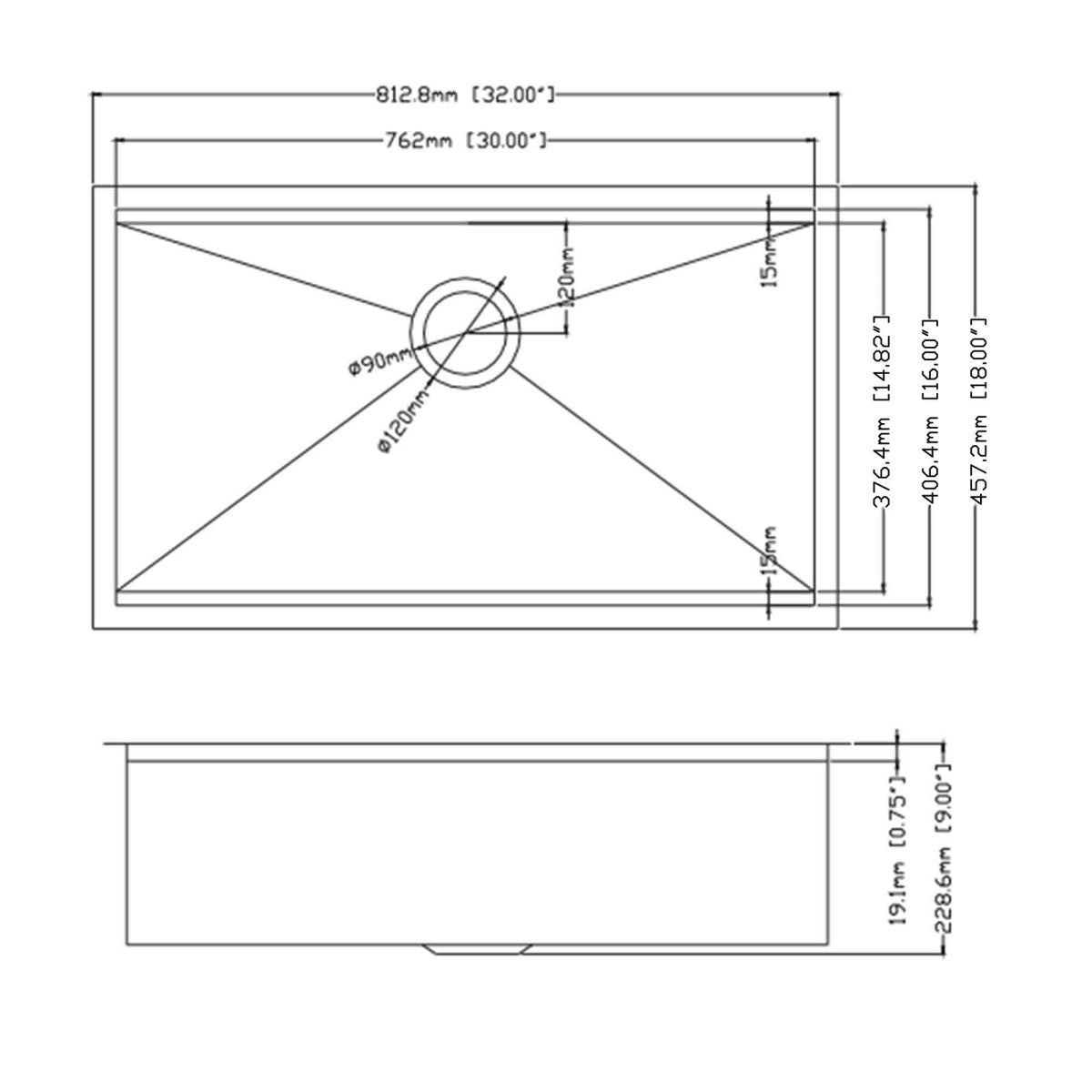 32 x 18 inch Undermount Workstation Sink, Stainless Steel Single Bowl Kitchen Sink 18 Gauge - HomeDIYer