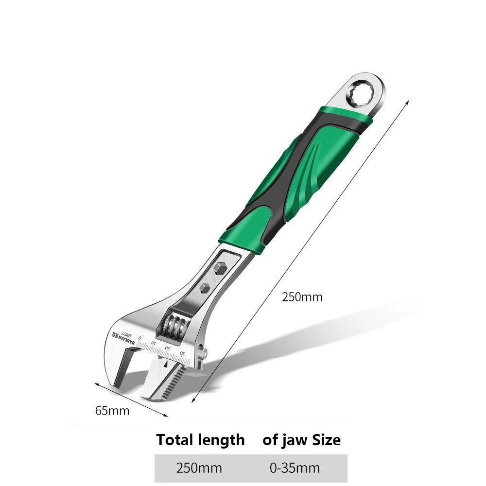 Adjustable Spanner Wrench 6" 8" To 24" Garage Tool Soft Grip Handle Metric Scale