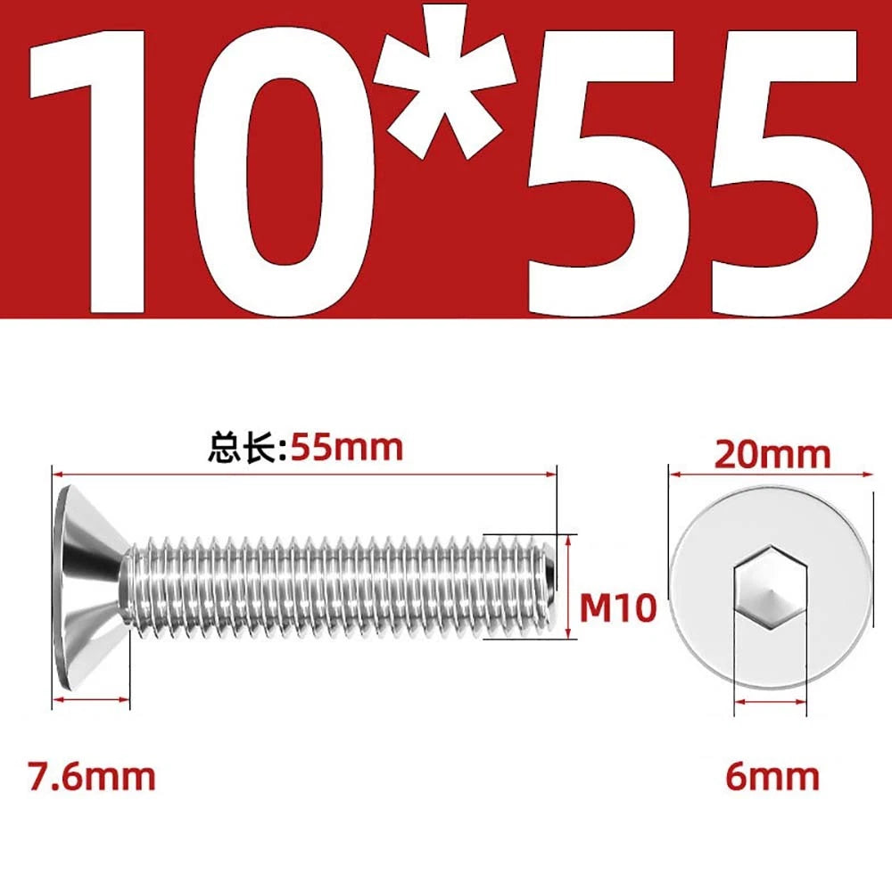 Countersunk Hex Socket Screws – A2 Stainless Steel, M2 to M16, DIN 7991, Fully Threaded