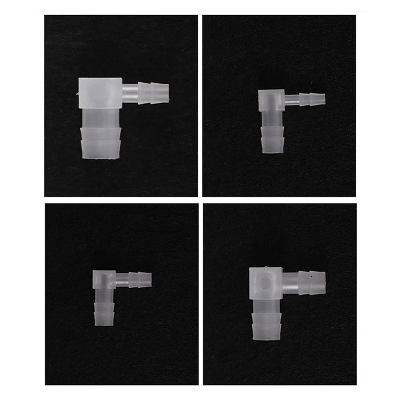 L-Shaped Reducer Elbow Hose Connector — Plastic Tube Fitting for Air & Water Lines